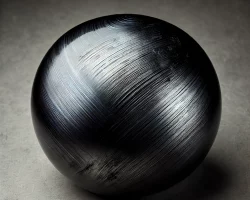 DALL·E 2024-09-27 13.28.28 - A burnished metal piece with a darker, blackened surface. The metal is polished and smooth, still retaining a reflective sheen but with a deep black t